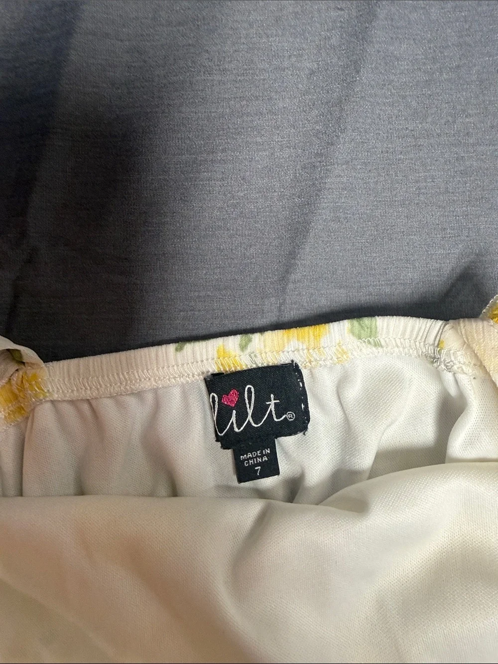 lilt White Dress with Yellow Floral Tiered Ruffles